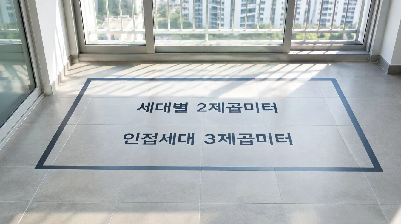 발코니에 대피공간 면적이 표시된 모습