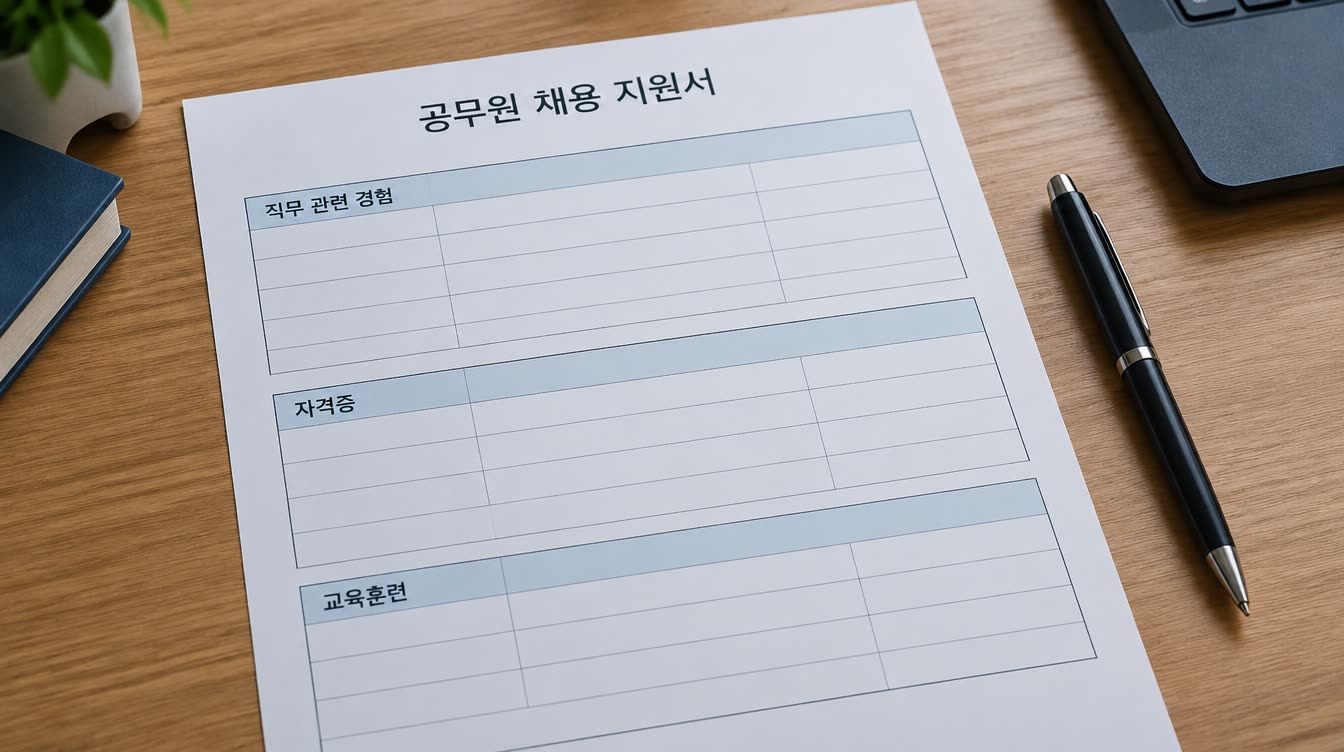 학력과 사진 기재란이 없는 입사지원서 양식