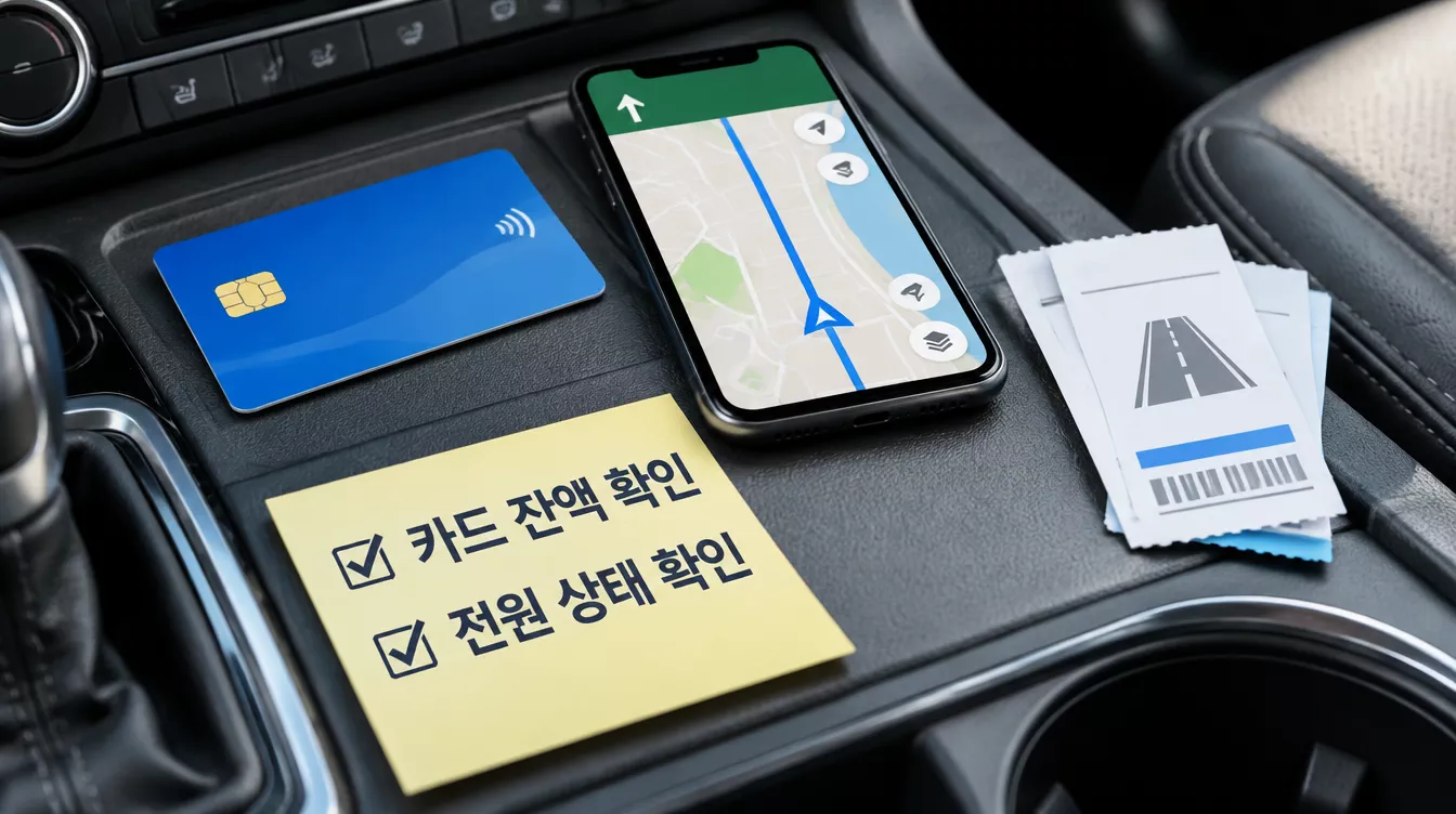 출발 전 확인하는 하이패스 카드, 스마트폰 지도, 통행권
